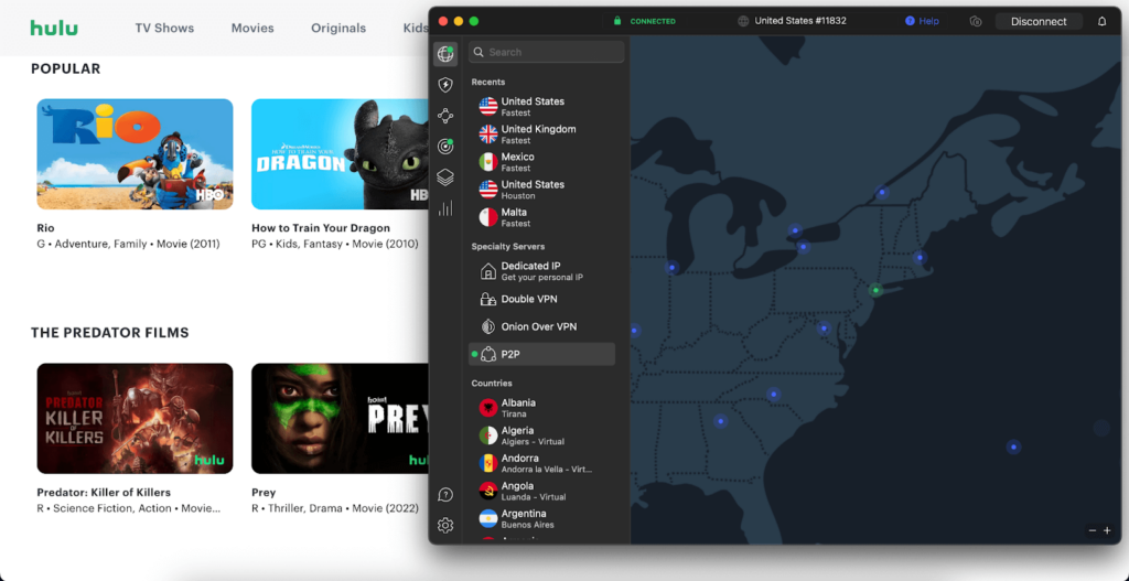 Hulu as Popcorn Time alternative