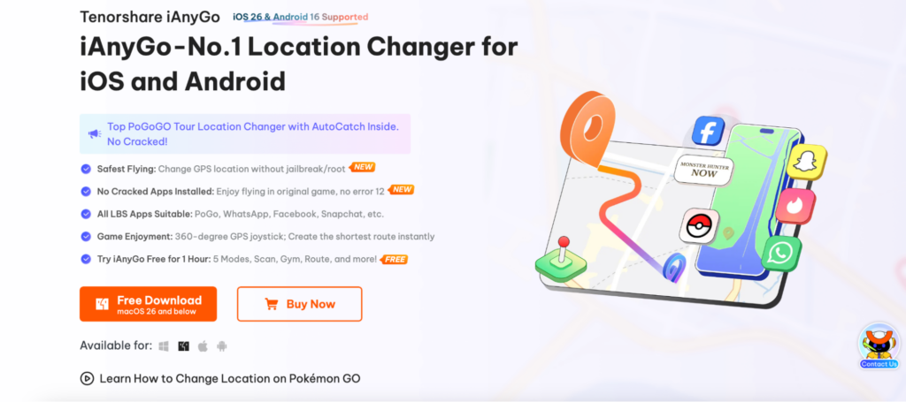 iAnyGo can spoof your GPS location on iOS