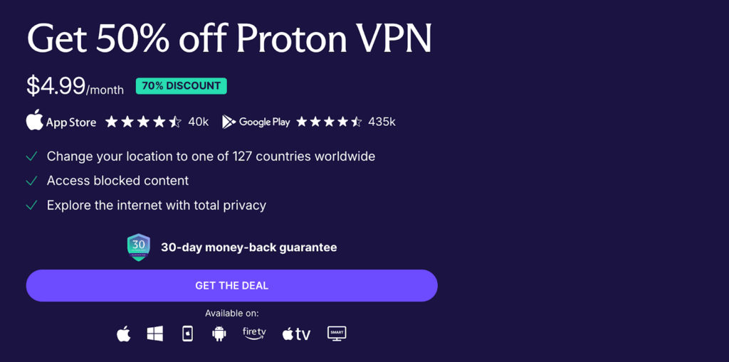 Proton VPN main website