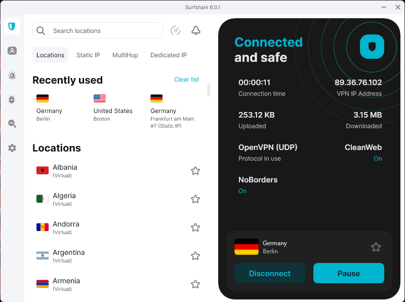 Surfshark's Obfuscation feature