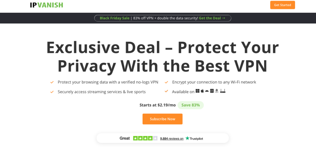 IPVanish Cyber Monday deals