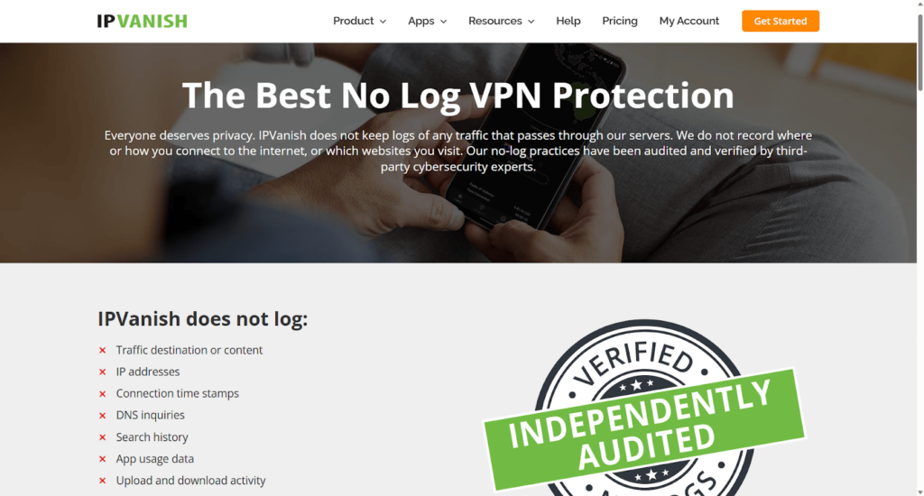 IPVanish no-logs policy