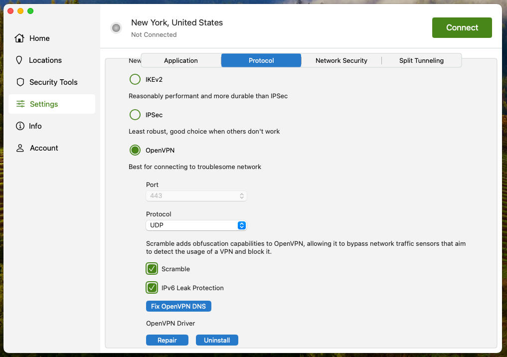 IPVanish OpenVPN Scramble feature