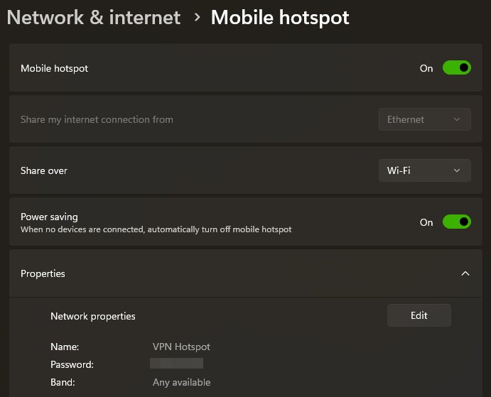 Share mobile hotspot for your Apple TV