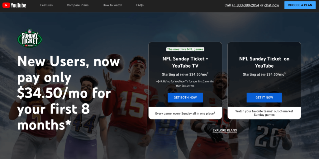 NFL Sunday Ticket on YouTube TV