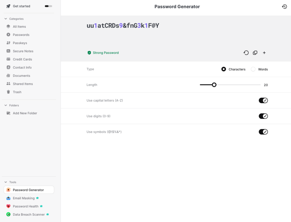 NordPass password generator