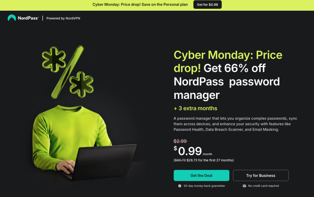 NordPass Cyber Monday 2025