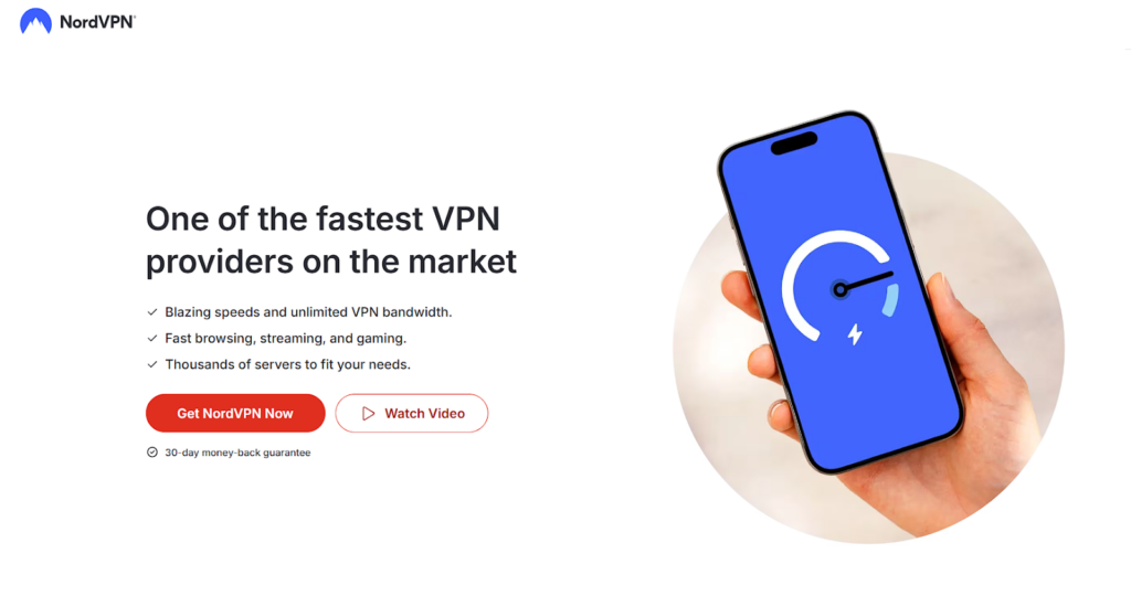 NordVPN fastest VPN page