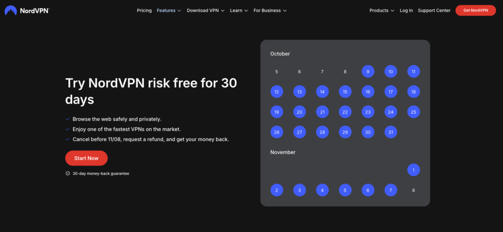 Try NordVPN risk free for 30 days
