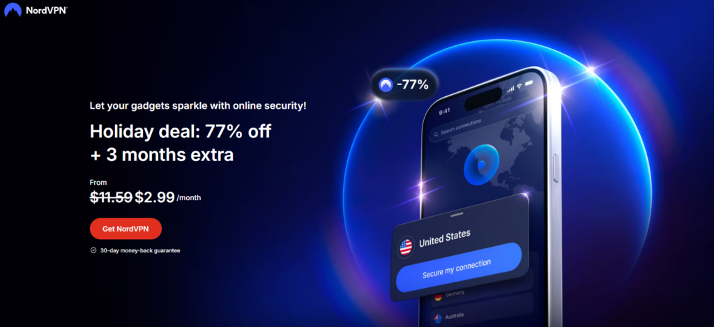 NordVPN deal page