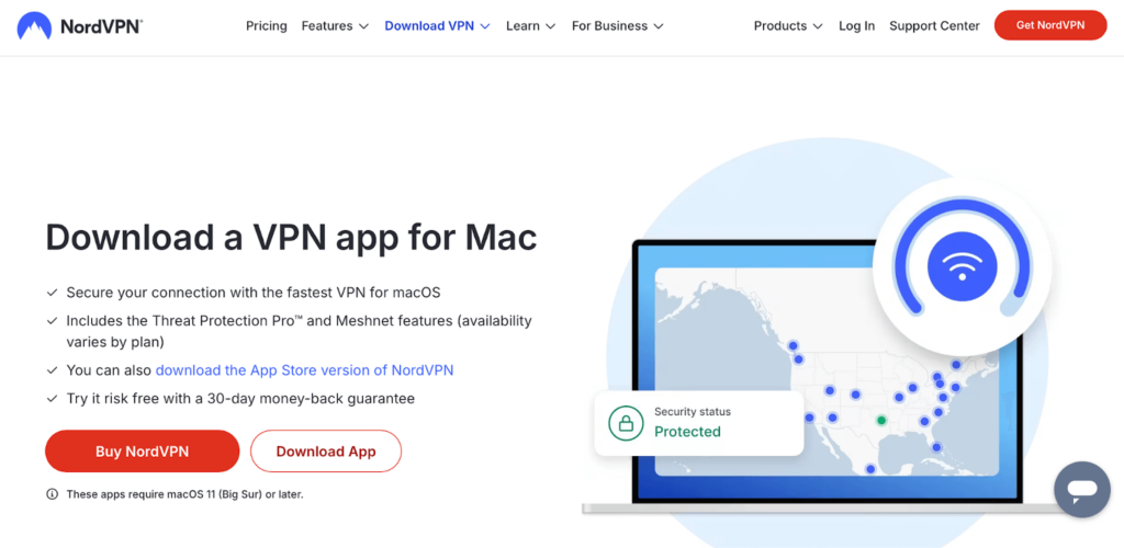 Download NordVPN from the official website or official app stores for iOS and Android