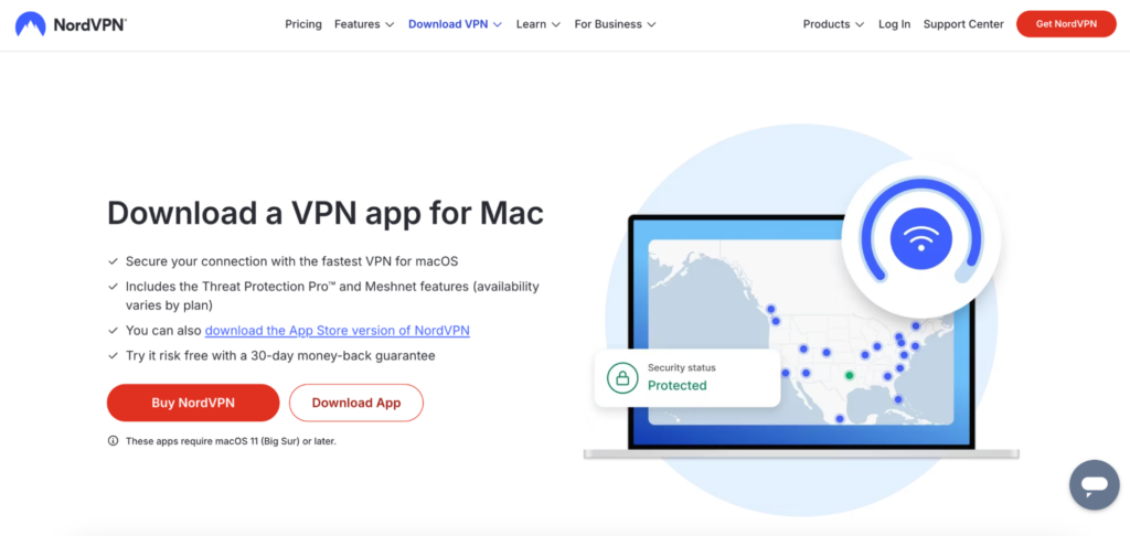 NordVPN offers official apps for macOS, Windows, Linux, iOS, and Android