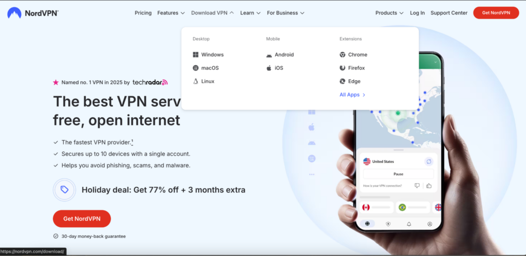 Download your chosen VPN from the official website