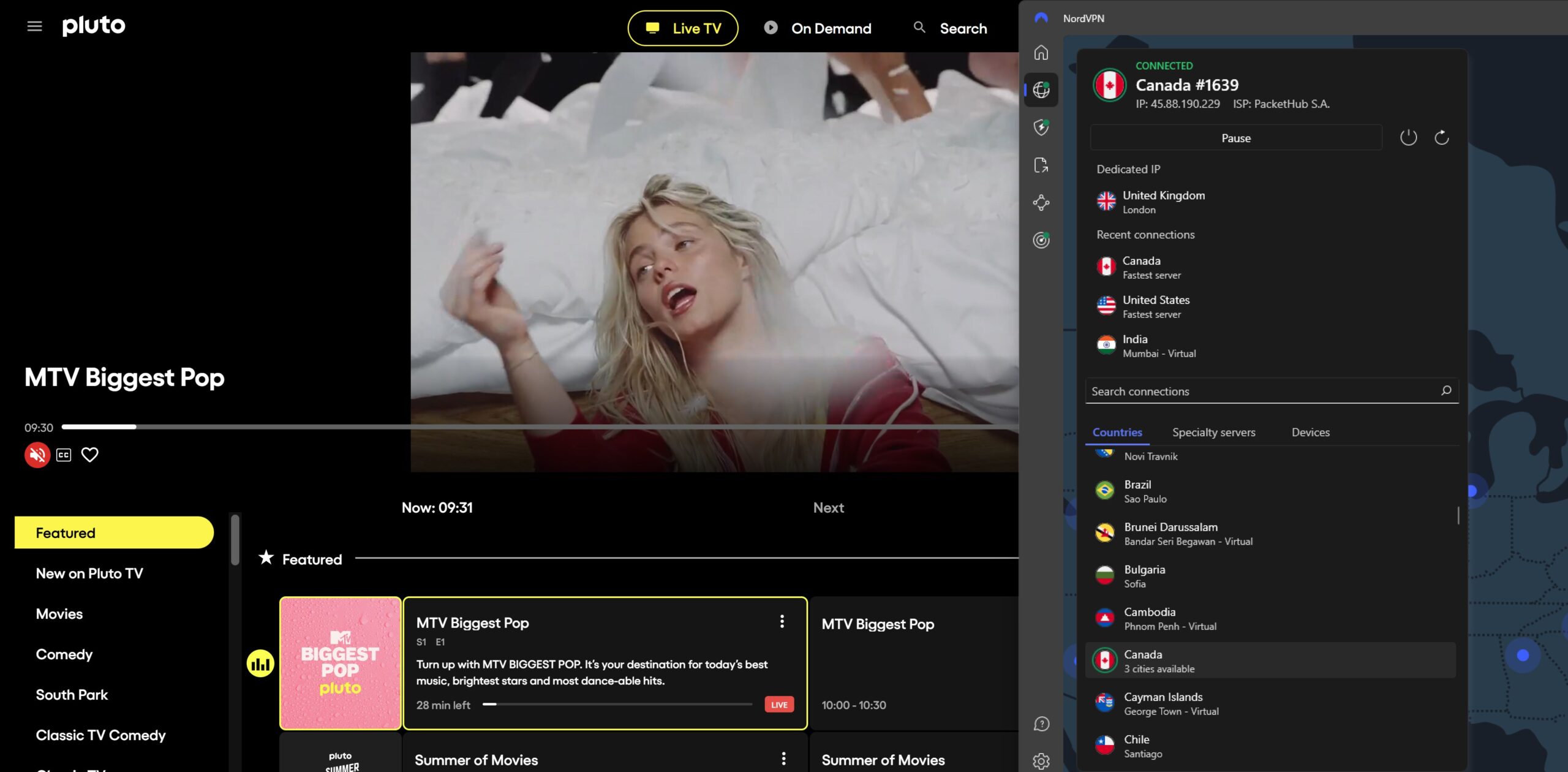 NordVPN woked well with Pluto