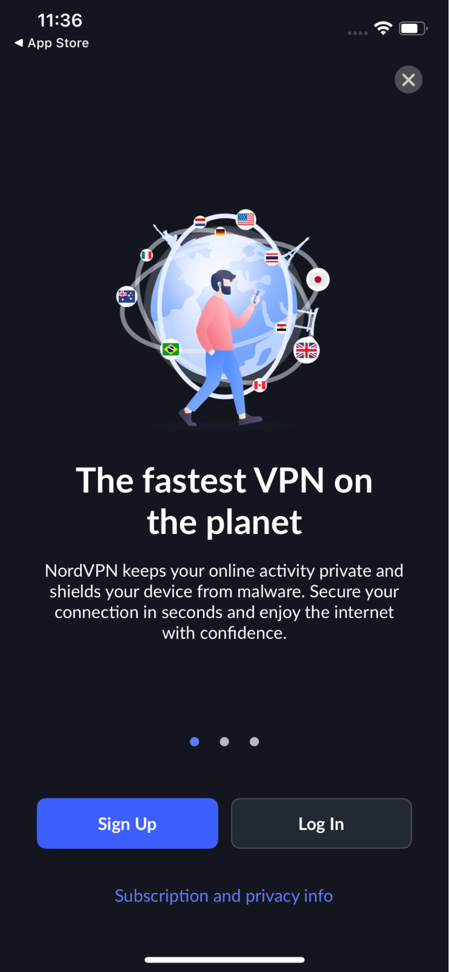 NordVPN login on iOS