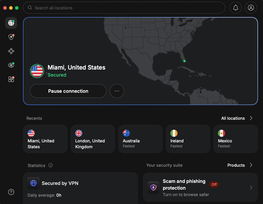 NordVPN Miami server for DirecTV streaming