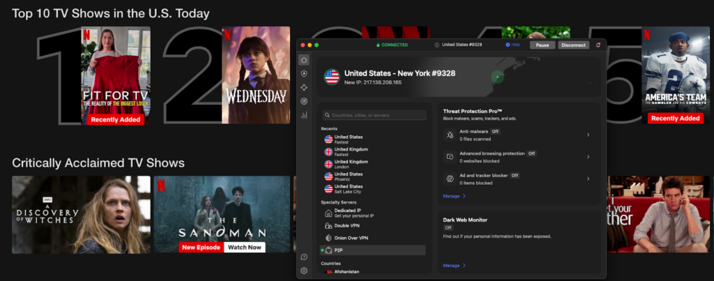 NordVPN unblocks US Netflix