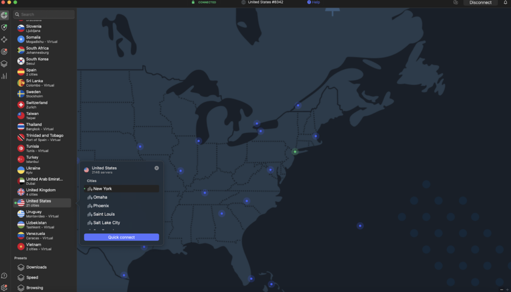 Using the NordVPN New York server to unblock porn in Virginia