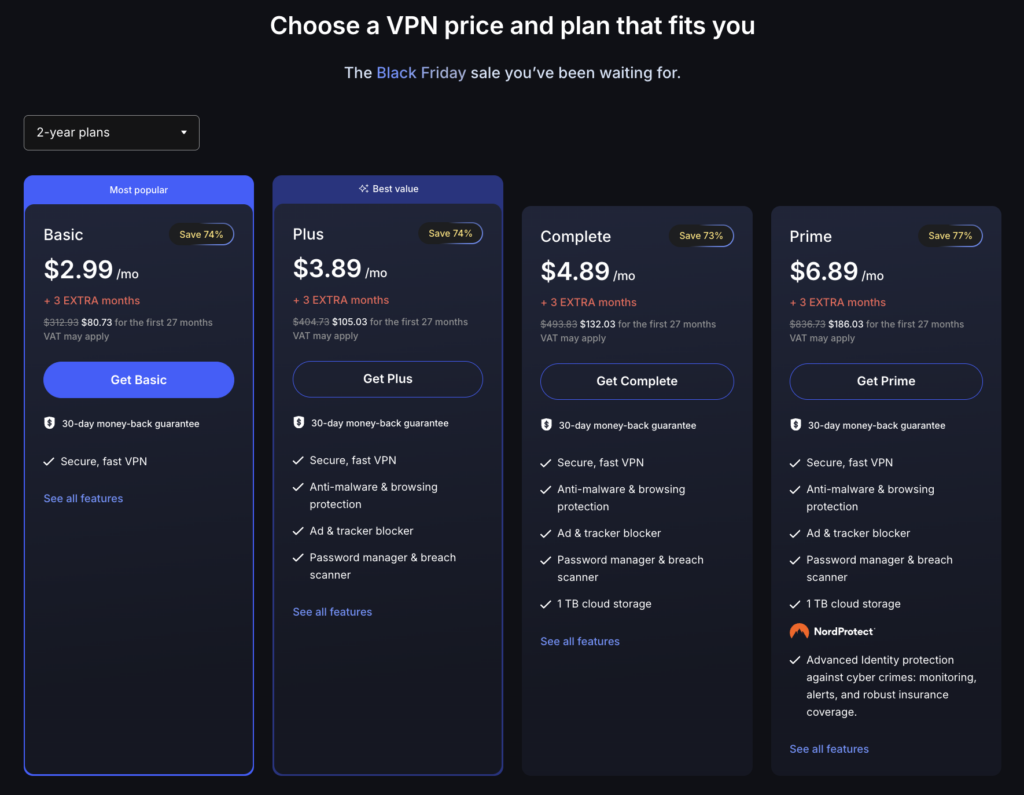 NordVPN plans