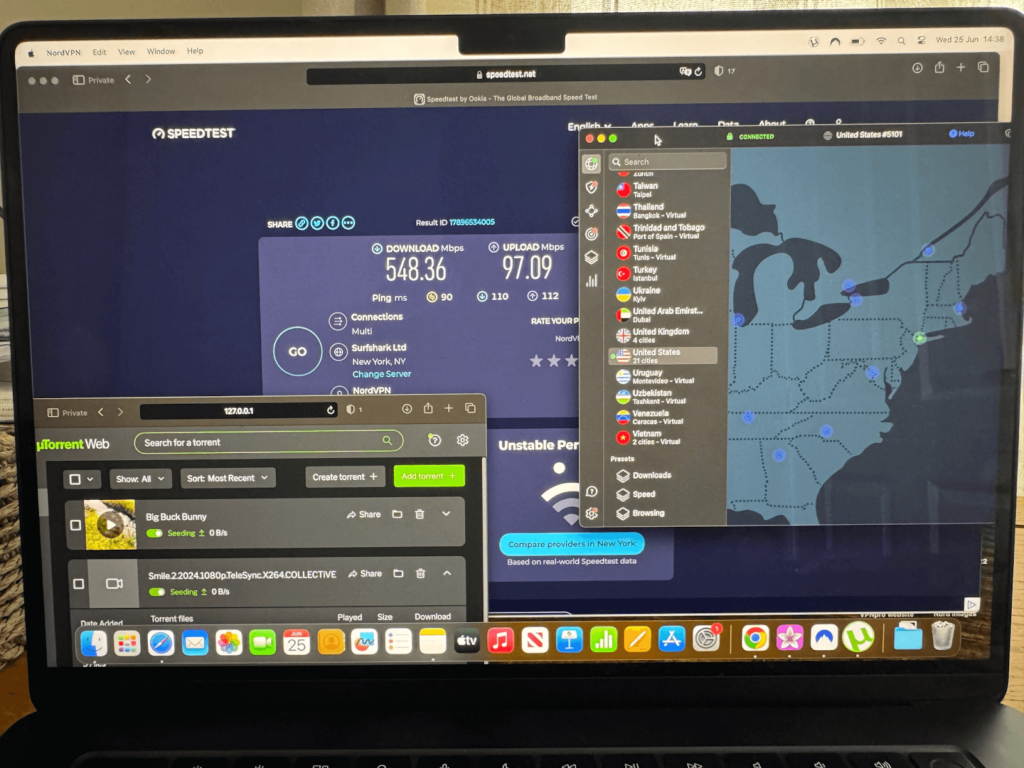 NordVPN's blazing-fast speeds topped 500 Mbps while torrenting
