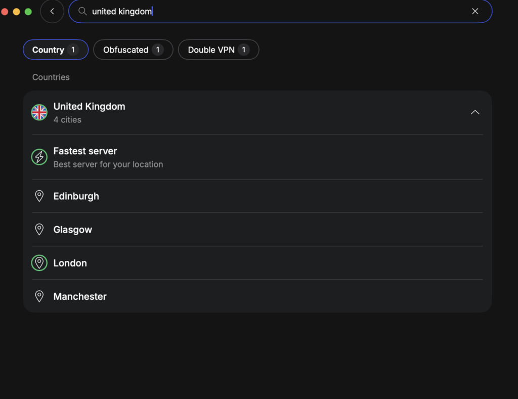 NordVPN UK server locations