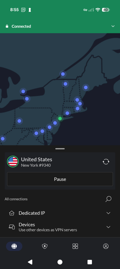Change your IP address with NordVPN for Hinge