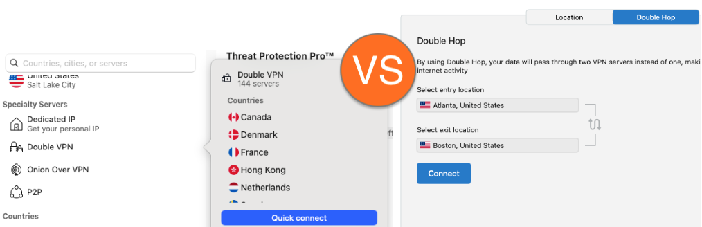NordVPN vs IPVanish specialty servers