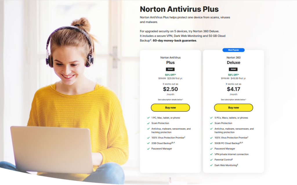 Norton AV web page