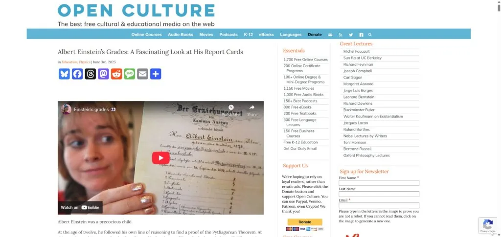 Open Culture website