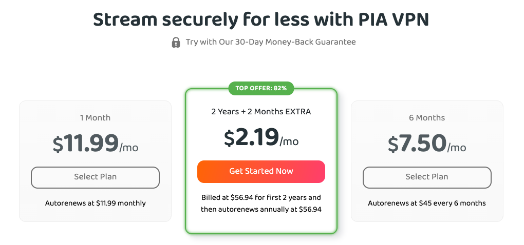 PIA Black Friday deals