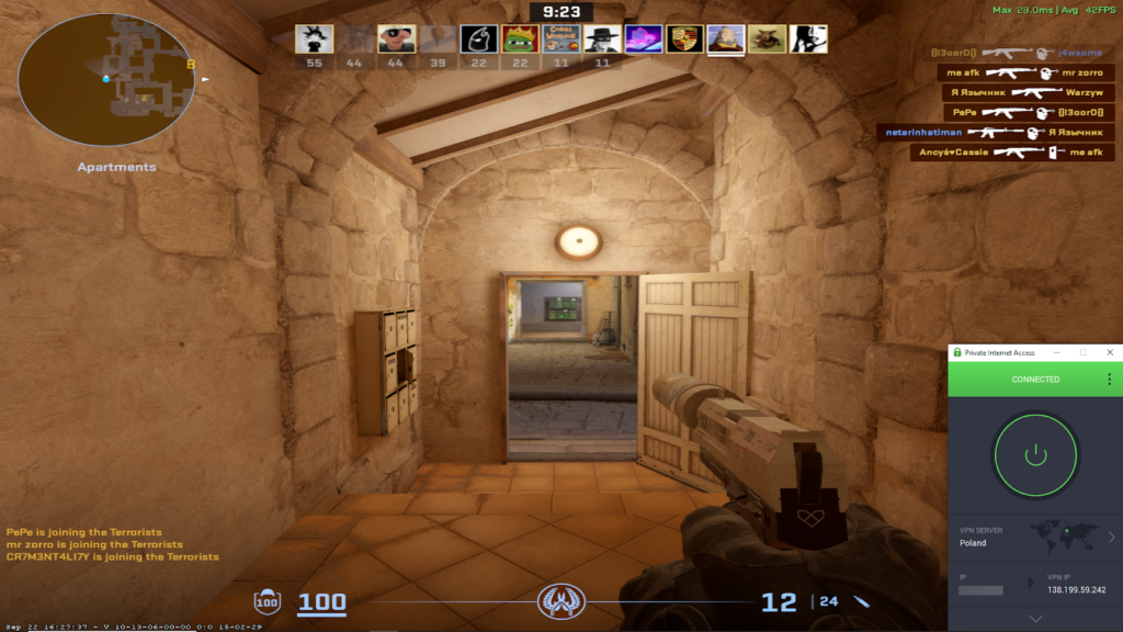 PIA VPN is well-suited to online gaming including fast-paced shooters