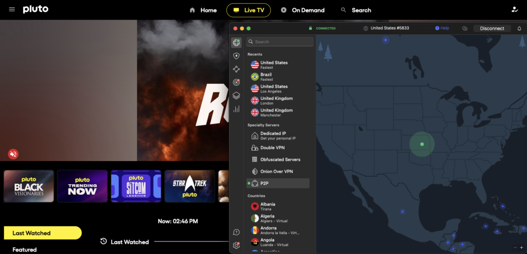 Pluto TV provides free live channels and on-demand content, including anime and more