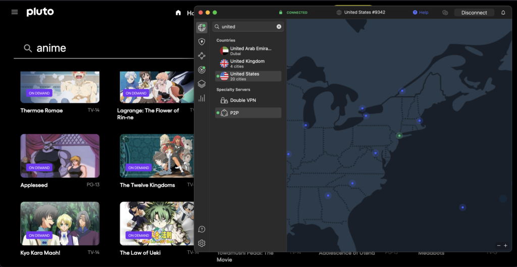 Casual anime watching and free live-streaming channels on Pluto TV