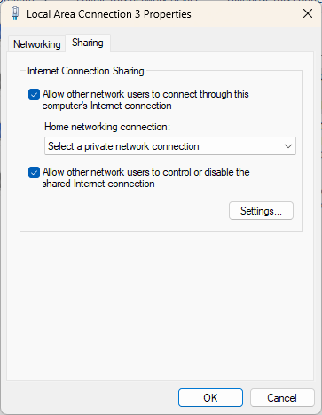 Choose private network connection for your Apple TV