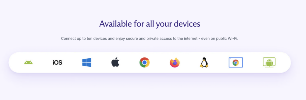 Proton VPN offers apps for many devices