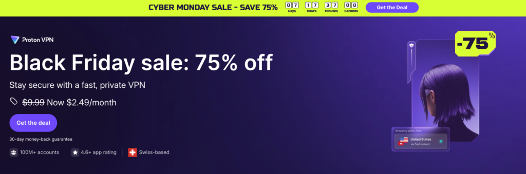 Proton VPN Cyber Monday deals