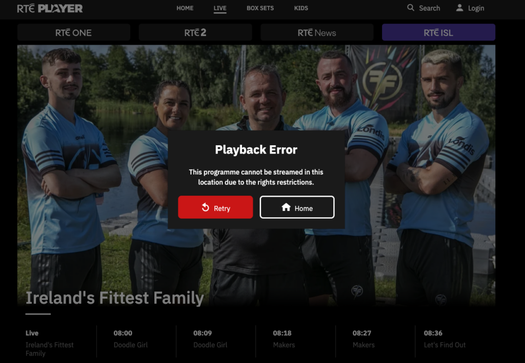 RTE 2 location error message