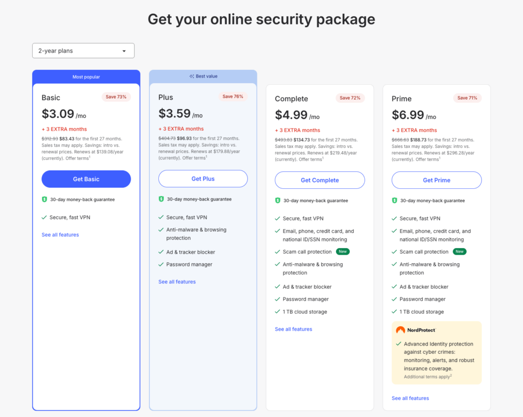 Choose NordVPN subscription plan