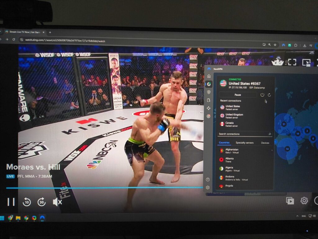 NordVPN unblocking Sling TV restrictions