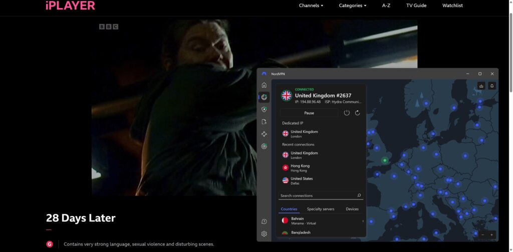 NordVPN works with BBC iPlayer