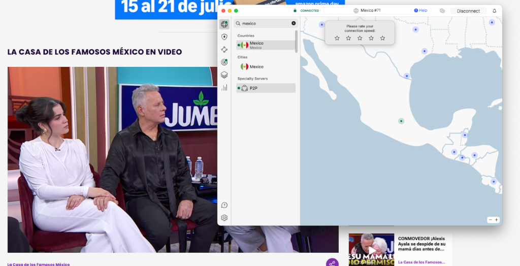 La Casa de los Famosos unblocked with NordVPN
