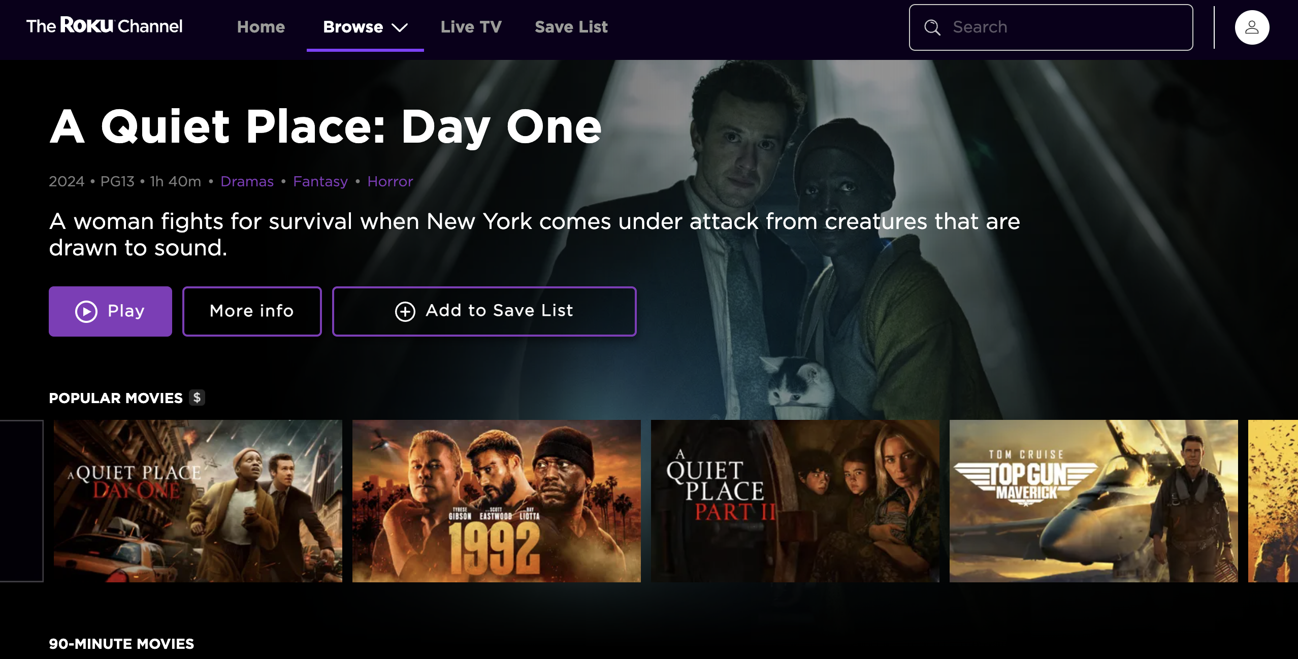 The Roku Channel is a great free alternative to HDToday