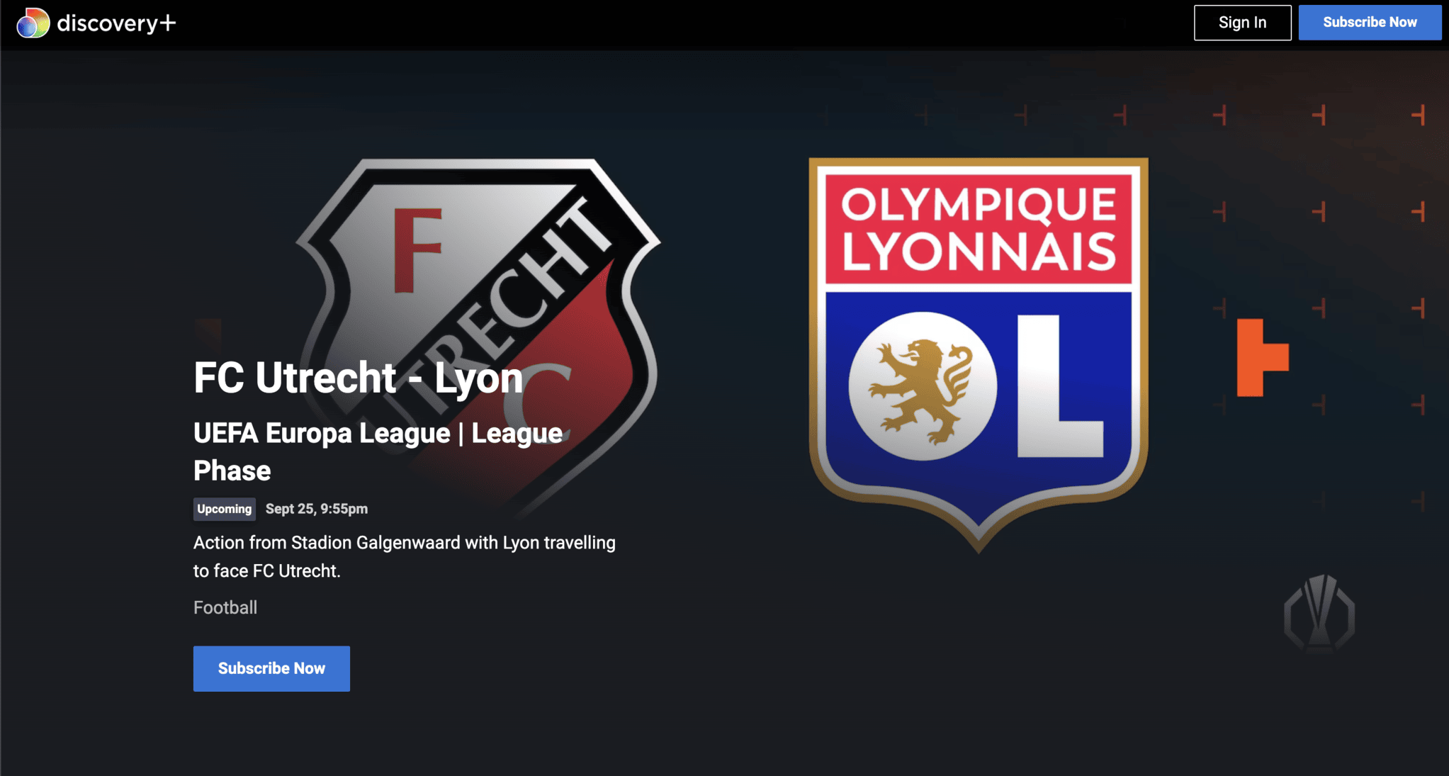 UEFA Europa League on Discovery+