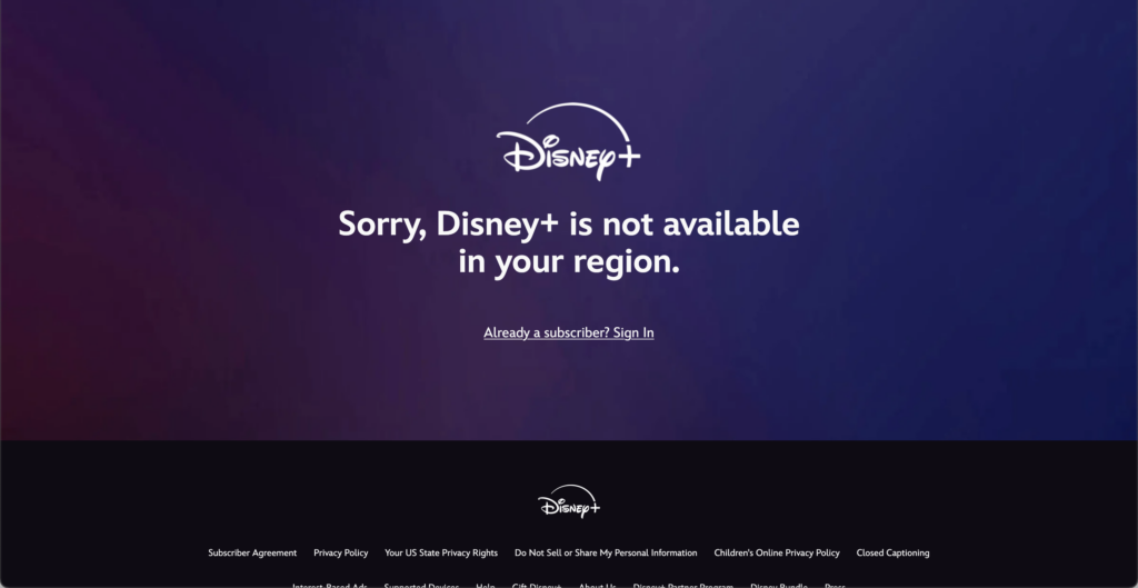 Hulu is not available in regions where Disney+ is blocked