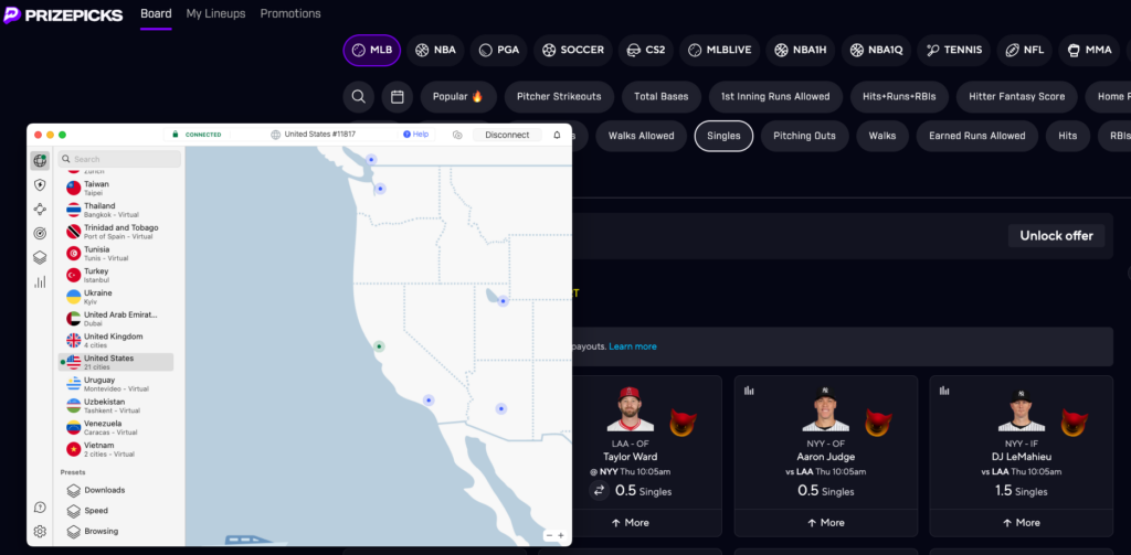 Bypass PrizePicks blocks with NordVPN