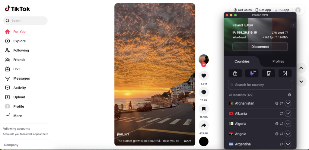 TikTok unblocked in Australia with Proton VPN