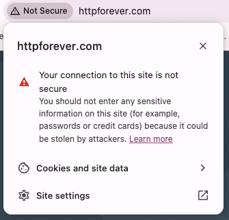 Insecure HTTP connection