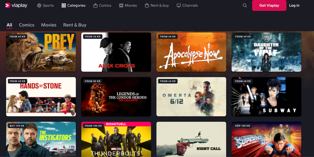 Viaplay content