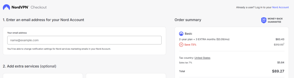 VPNOverview NordVPN promo applied at checkout