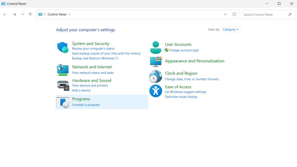 Windows Uninstall a program location